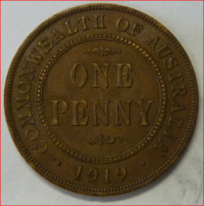 Australie 1 penny 1919 KM23